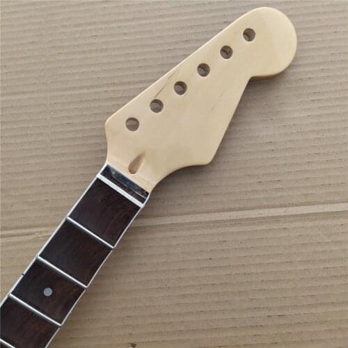 Full scalloped Maple Electric Guitar Neck Replacement 22 Fret Rosewood Fingerboard Gloss