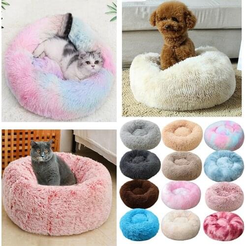 Super Soft Plush Dog Bed Round Shape Sleeping Bag Kennel Cat Puppy Sofa Bed Pet House Winter Warm Beds Cushion Cat Bedb