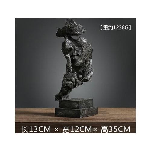 Silence is gold Creative arts and crafts ornaments retro cabinet office decor minimalist modern living room Home Furnishing