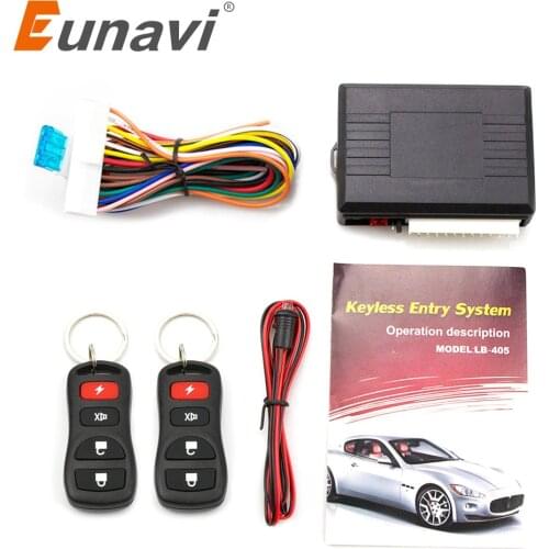 Eunavi Universal Auto Car Remote Central Kit Lock UnlocK Keyless Entry System Power Central Locking with Remote Control