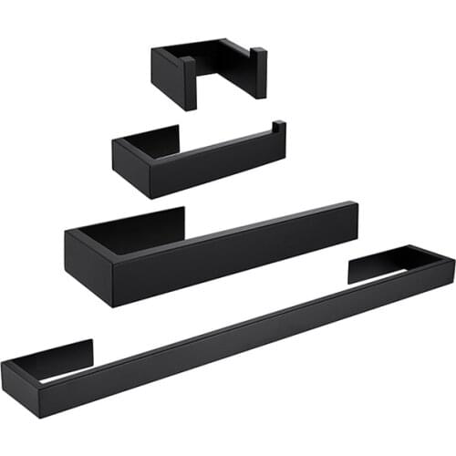 Bathroom Kitchen Shower WC Hardware Accessories Black Stainless Steel Wall-mounted Towel Toilet Paper Hanger Wall Hook