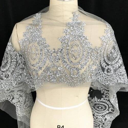 1Y 30CM Width Vintage Gold Silver Lace Trim Lace Fabric For Garment Sewing Wedding Dress Accessories Applique Crafts