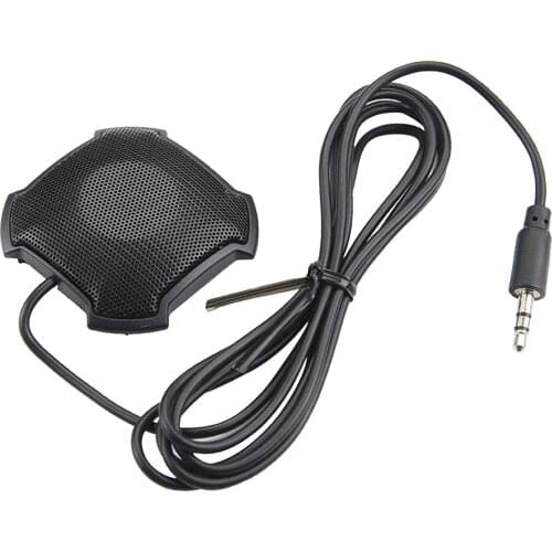 Omnidirectional Condenser Microphone 3.5mm Tabletop Mic Surface Mounted for Skype Recording Court Reporter Cord: 4.6ft