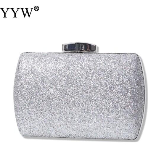 YYW Silver Sequins Evening Handbag Purse Clutches For Women Glitter Cocktail Party Wedding Bags Red Elegant Clutch Bag