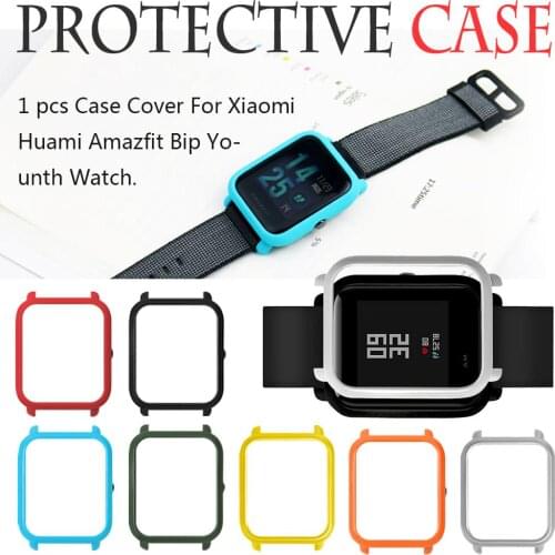 Screen Protector Slim Colorful Frame PCCase Cover Protect Shell For Huami Amazfit Bip Younth Watch With Screen Protector