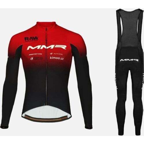 WINTER FLEECE THERMAL 2021 MMR FACTORY RACING TEAM Cycling Jersey Long Sleeve Bicycle Clothing With Bib PANTS Ropa Ciclismo