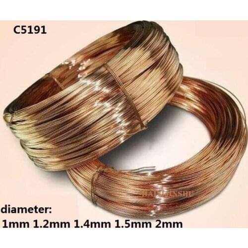 1mm 1.2mm 1.5mm 2mm C5191 phosphor copper wire phosphor bronze line phosphorous bronze filament phosphorized copper spring wire