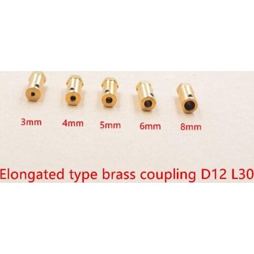 Hex coupler diameter D12 L30 tire connector 3mm 4mm 5mm 6mm 8mm coupling for decelerate motor shaft robot smart car wheel 1pcs
