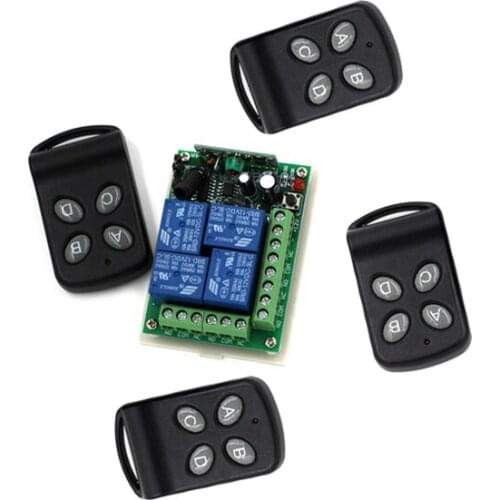 315/433 DC24V 4CH RF Wireless Remote Control System / Radio Switch Transmitter/Receiver Momentary Toggle Latched For Light Lamp
