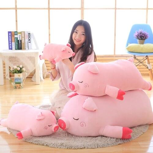 40-100cm Big Cute Pink Pig Stuffed Plush Toy Doll Animal Gift Birthday Cushion Pillow Sleeping Girl Present Gift Good Quality