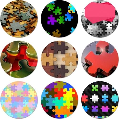 58mm Puzzle art Funny Icons Pins Badge Decoration Brooches Metal Badges For Backpack Decoration