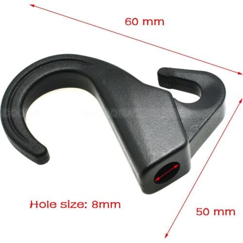 8mm Hole Plastic Camping Outdoor EDC Tool Snap Hook Backpack Strap Buckle For Bungee Paracord Black