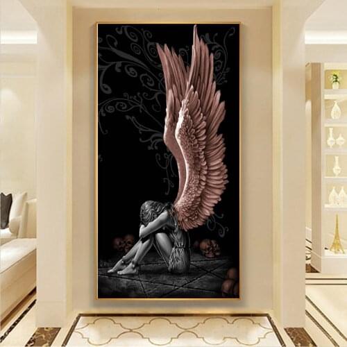Large size 5d Diy Diamond Painting Girl with Red Wings Full,Square,Round Diamond Embroidery Art Diamond Mosaic