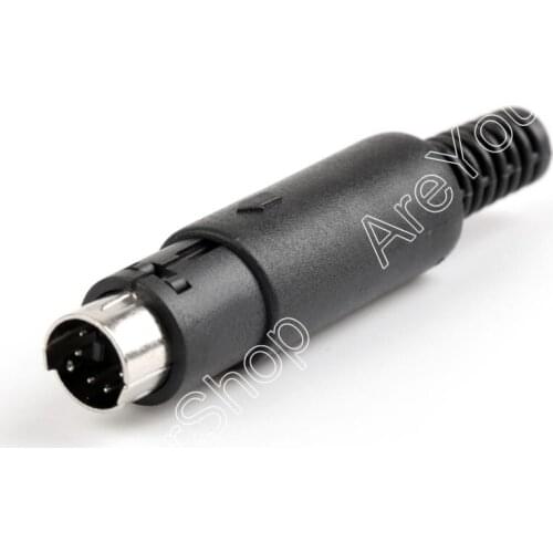 Areyourshop 6Pin Mini-DIN Male Plug Jack Socket Connector Plastic Handle Adapter For Audio 4PCS New Arrival Audio Adapters