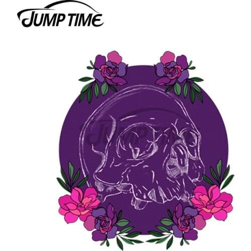 Jump Time 13 x 12.2cm For Pastel Goth Skull Auto Car Stickers and Decals Trunk Bumper Motorcycle JDM ATV Vinyl Decal Car Wrap
