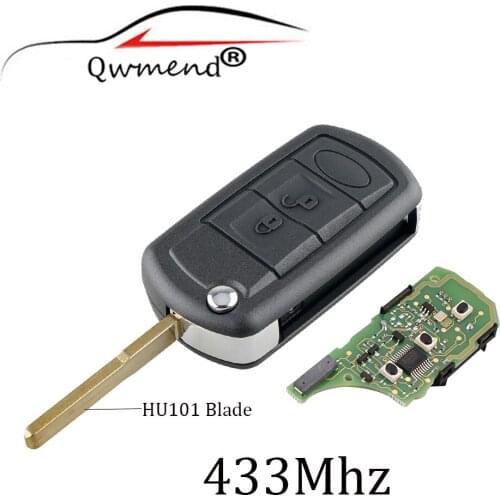 3Buttons Flip Remote Keyless Key Fob 433Mhz For RANGE ROVER Sport Land Rover Discovery 3 HU101 Blade Transponder PCF7941 chip
