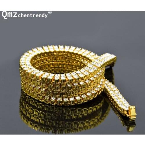 30'' Hip Hop Bling Iced out 2 Row Tennis Chain Necklaces Women Men Miami CZ Cuban Jewelry Chain Pharaoh Chains necklace