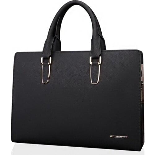Business Men Genuine Leather Secret key Bag Computer File Package Shoulder Messenger Bag High Quality 14 inch Laptop Briefcases