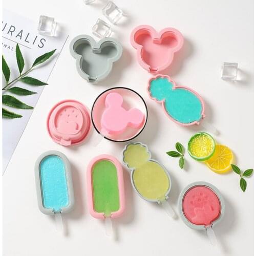 DIY Silicone Popsicle Molds Ice Cream Mold Popsicle Maker Holder Frozen Ice Mould with Popsicle Sticks Lid Kitchen Tool Summer