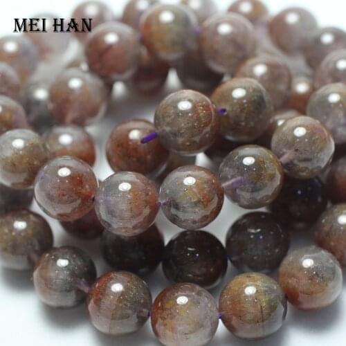 Wholesale ( 1 bracelet) Natural 11.5-12.5mm genuine rare Auralite 23 quartz smooth round bracelet beads for jewelry making