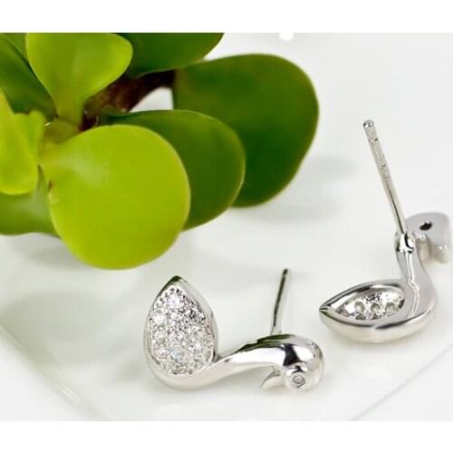 GNE0427 Hot Sale Genuine 925 Sterling Silver Stud Earrings Sweet Cute Animal Charming Earring, Fashion Jewelry For Women