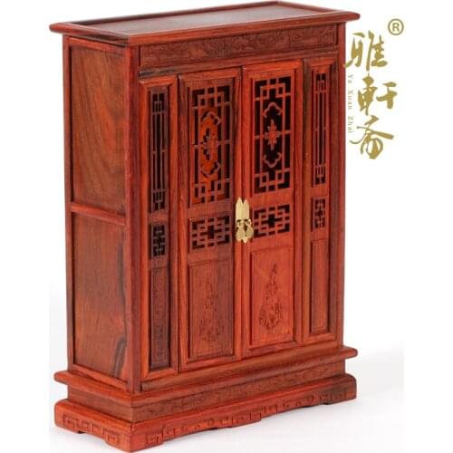 Rosewood mahogany carving crafts ornaments Guanyin shrine miniature furniture of Ming and Qing Dynasties God building miniatur