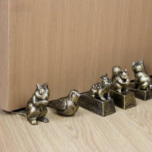 Creative Cartoon Wrought Iron Door Stopper Wedge Door Catcher Block Home Office Security Door Stopper Collision-free Punch