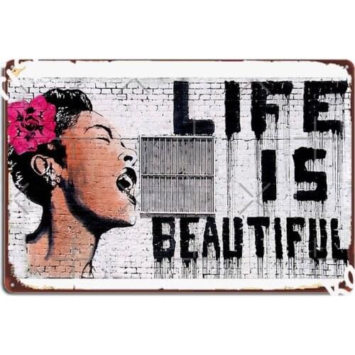 Life Is Beautiful Metal Sign Wall Pub Classic Mural Poster Tin Sign Poster