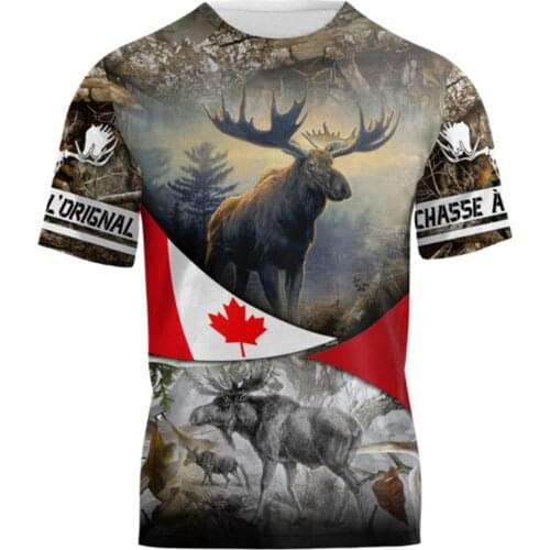 Mens 3D Print Casual T-Shirts Chasse à l’orignal Moose Hunting Unisex Harajuku Summer Tees Hip-Hop Women Tops Plus Size 01