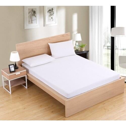 Home Bed Cover Fitted Sheet Solid Bed Sheets With Elastic Band Double Queen King Size Mattress Cover 100% Polyester Height 25cm