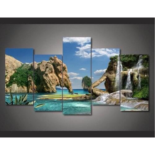 New 5 Pieces/sets canvas art HD Beautiful Sea Island Canvas Printing Wall Art Home Decoration for home For Living Room\C-508