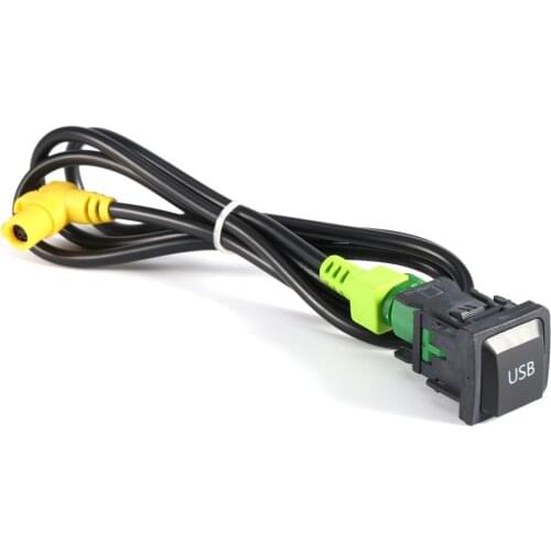 Plastic Metal USB Switch RCD510 Wire Harness RNS315 RCD510 USB Switch Cable For VW MK6 Golf 6 Scirocco For Jetta R26