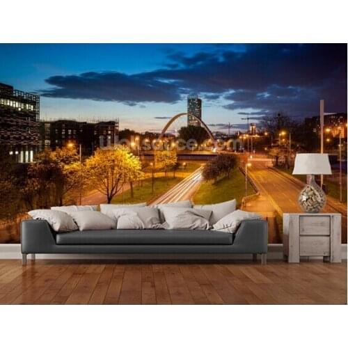 Custom landscape wallpaper,Manchester skyline,3D photo city for the living room bedroom kitchen wall waterproof vinyl wallpaper