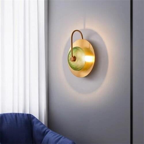 Post-modern Luxury Crystal Glass Wall Lamp Living Room Background Wall Light Creative Simple Designer Aisle Bedroom Bedside Lamp