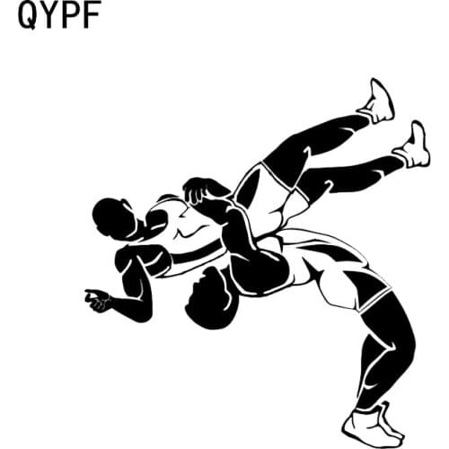 QYPF 13.8*14.8CM Coolest Stickers Car Styling High Quality Wrestling Graphic Accessories Silhouette Vinyl C16-0406