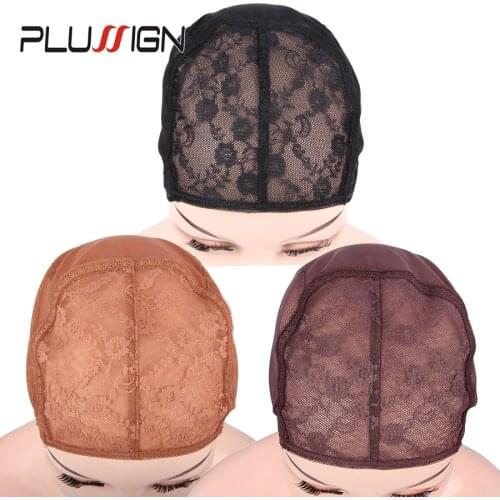 Adjustable Stretch Swiss Lace Wig Caps For Making Wigs XL/L/M/S Black Brown Invisible Mesh Weaving Hairnets With Strap 3 Pcs/Lot
