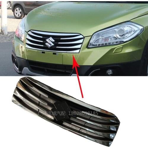 For Suzuki S-Cross SX4 2014-2017 Front Grill Gill Replacement Cover Trim Chromed ABS Plastic Car-styling