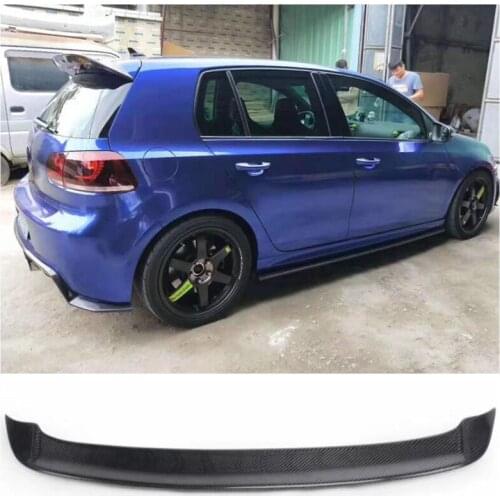 Real Carbon Fiber Trunk Lip Roof Spoiler for Volkswagen VW Golf 6 MK6 VI GTI R20 2010 - 2013
