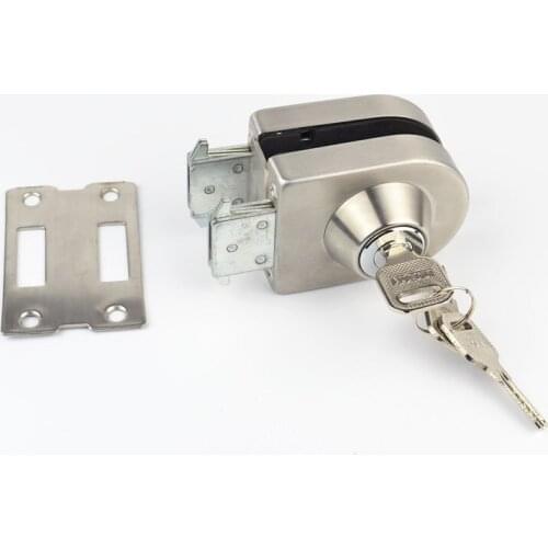 Glass Door Lock, stainless steel,No need to Drilling on glass,lock inside and outside,single door,Frameless glass door