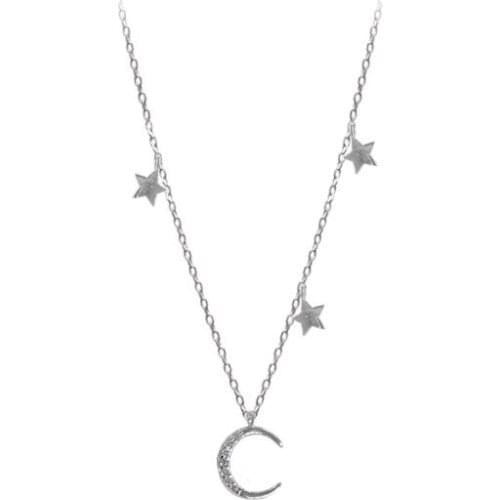 New Fashion Brand Hollow Moon&Star Chain Drop Earrings 925 Silver Long linear Women Party Wedding Gift