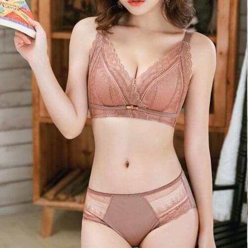 Underwear feminine sense, small breasts gathered, no steel ring, breastfeeding, adjustable pull-up bra, anti-sagging bra