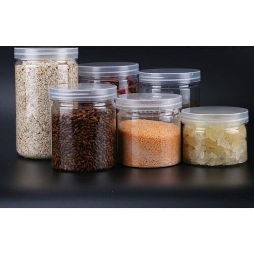 10 pcs 500ml Food Jar Transparent Kitchen Sealed Plastic Can Snacks Containers with Lid Organizer Box for Candy Cookies Tea