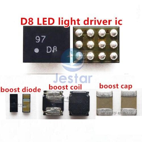 10pcs Lm3697 LM3697YFQR mark D8 12pin LED light IC boost diode coil cap for OPPO A57 R9SK R9plus vivo X5SL Y83