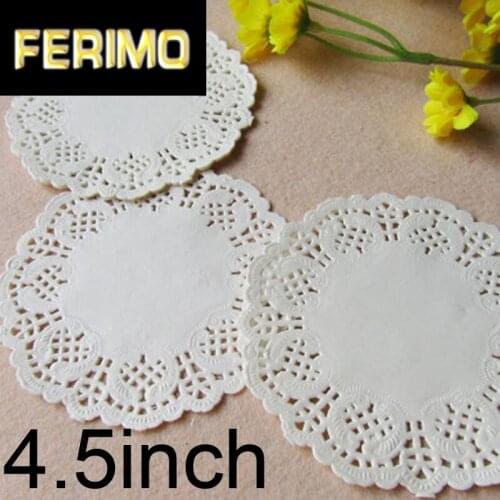 100 Pcs 4.5inch 114Mm White Round Lace Paper Doilies / Doyleys Coasters / Placemat Craft Wedding Christmas Table Decoration
