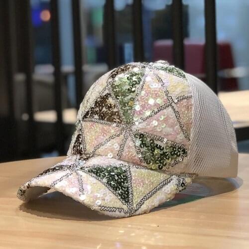 2020 Spring Sports Cap Sanpback ladies embroidered baseball caps sequins fashion casual curved hats girls can adjust hip hop hat
