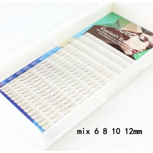 3D False Eyelashes Mixed Length 6 8 10 12mm Natural C Curl 0.07mm Russian Volume Eyelash Extension Faux Mink Lashes