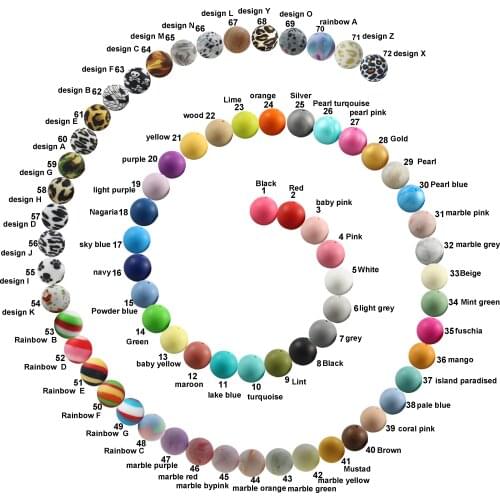 500pcs/lot 15mm Loose Beads Baby Teether Toy BPA Free Food Grade DIY Chew Charms Necklace Jewelry Making Silicone Beads