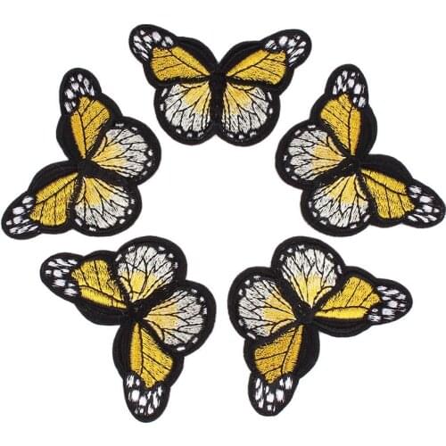 6pcs/lot Cartoon Butterfly Stickers DIY Clothing Fabric Appliques Embroidered Patches for Jeans Backpack Shoes Pants Repair