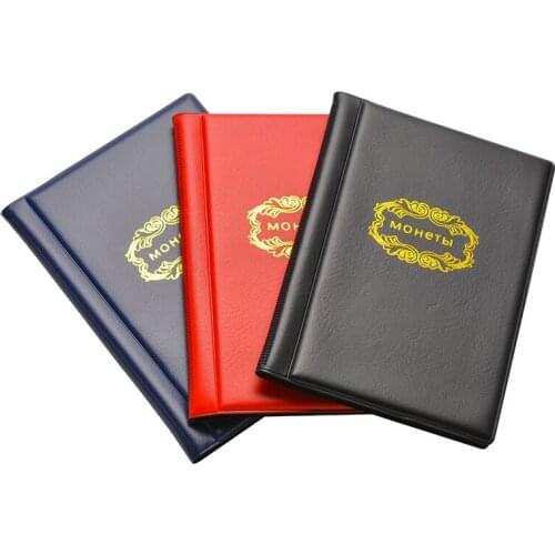 Leather Coin Album 10 Pages 120 Pockets Coin Collection Album For Collector Coin Holder Albums Mini Penny Coin Storage Bag