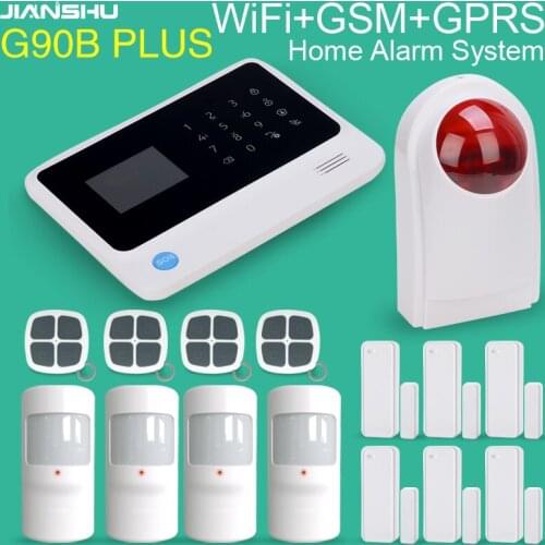 JIANSHU Wireless Alarm System Support English/Spanish/French/Dutch/ Languages Wireless Home Security Alarm System WIFI Alarm